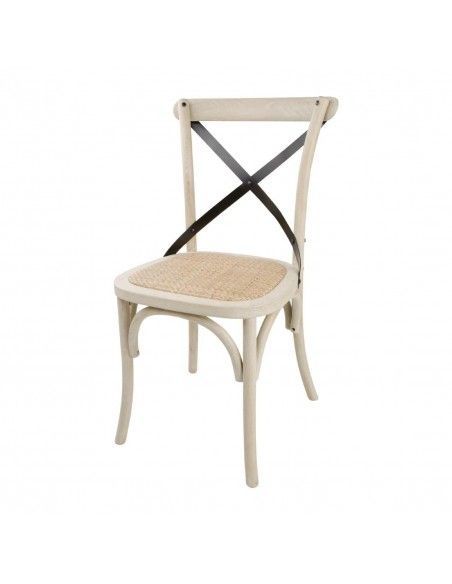 Chaises en chêne avec dossier croisé Bolero sable