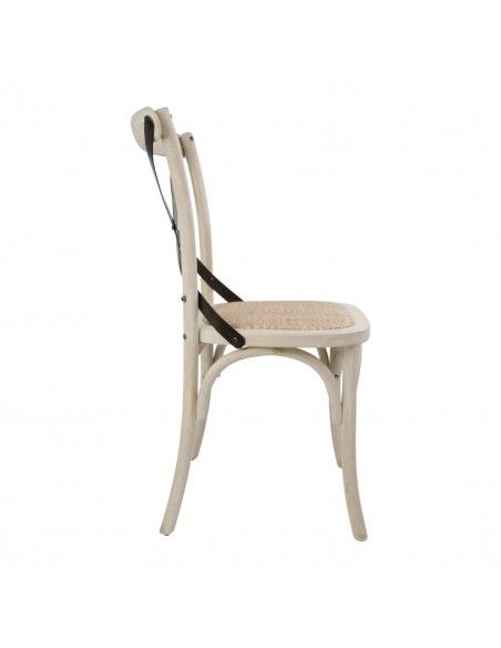 Chaises en chêne avec dossier croisé Bolero sable
