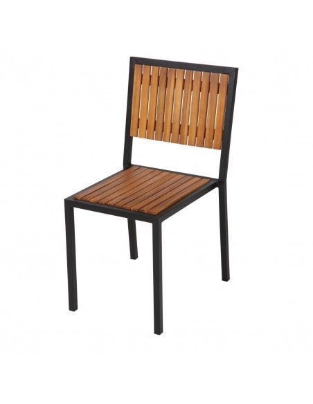 Chaises en acier et acacia Bolero (lot de 4)