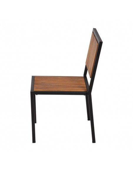 Chaises en acier et acacia Bolero (lot de 4)