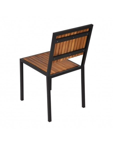 Chaises en acier et acacia Bolero (lot de 4)