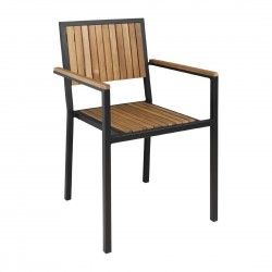 Fauteuils en acier et acacia Bolero (lot de 4)