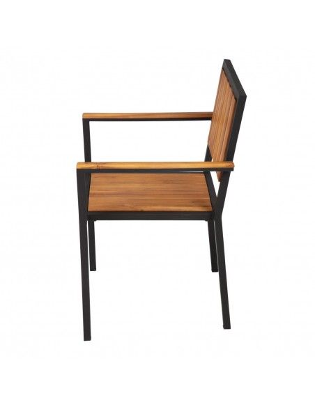 Fauteuils en acier et acacia Bolero (lot de 4)