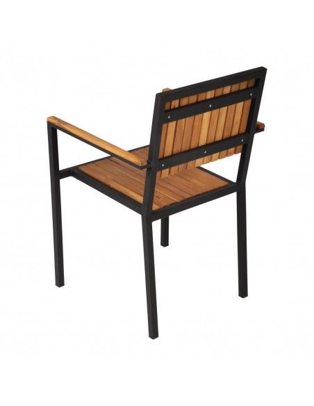 Fauteuils en acier et acacia Bolero (lot de 4)