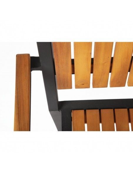 Fauteuils en acier et acacia Bolero (lot de 4)