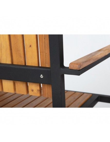 Fauteuils en acier et acacia Bolero (lot de 4)