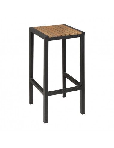 Tabourets de bar en acier et acacia Bolero (lot de 2)