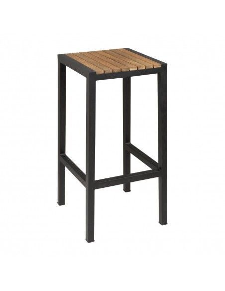 Tabourets de bar en acier et acacia Bolero (lot de 2)