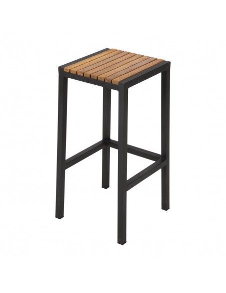 Tabourets de bar en acier et acacia Bolero (lot de 2)
