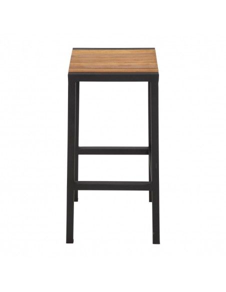 Tabourets de bar en acier et acacia Bolero (lot de 2)