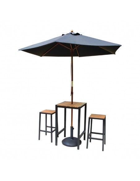 Tabourets de bar en acier et acacia Bolero (lot de 2)