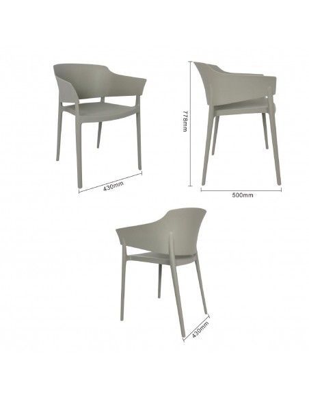 Fauteuils Lorenzo Café Bolero gris (lot de 2)
