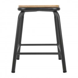 Tabourets bas avec assise en bois Bolero Cantina gris métal (lot de 4) 2