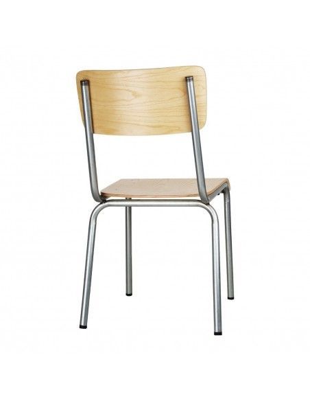 Chaises avec assise et dossier en bois Bolero Cantina galvanisées (lot de 4)