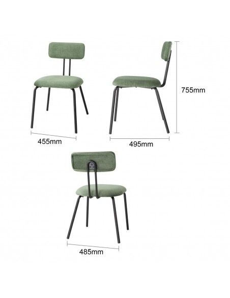 Chaises Bolero Fairfield noyer et vert (lot de 2)