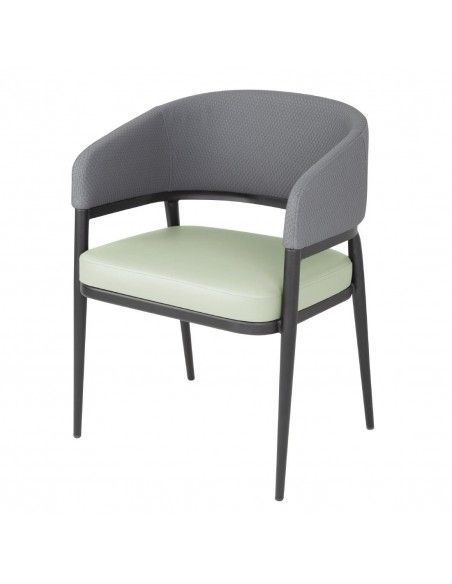 Fauteuils d'intérieur Bolero Meridian gris / pistache (lot de 2)