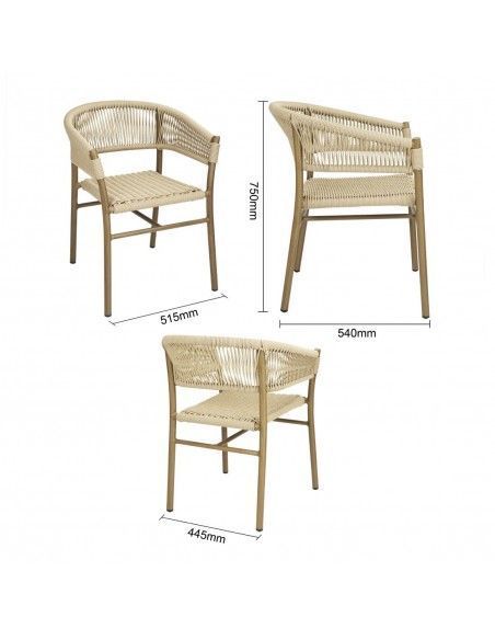 Fauteuils en corde naturelle tressée Bolero Florence (lot de 2)