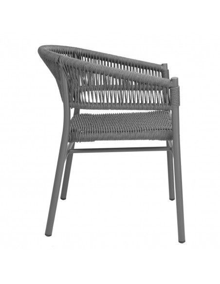 Fauteuils en corde grise tressée Bolero Florence (lot de 2)