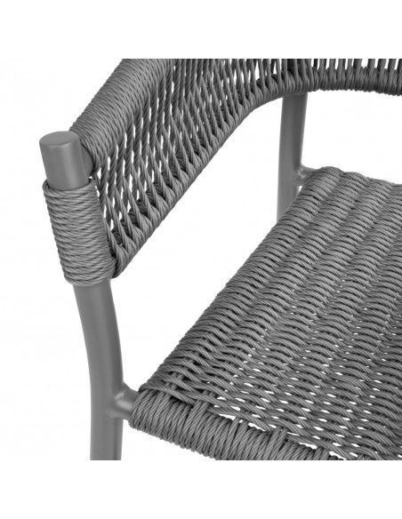 Fauteuils en corde grise tressée Bolero Florence (lot de 2)