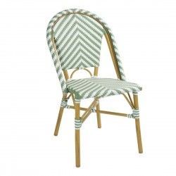Chaises style parisien en polyrotin PE Bolero vert clair (lot de 2)
