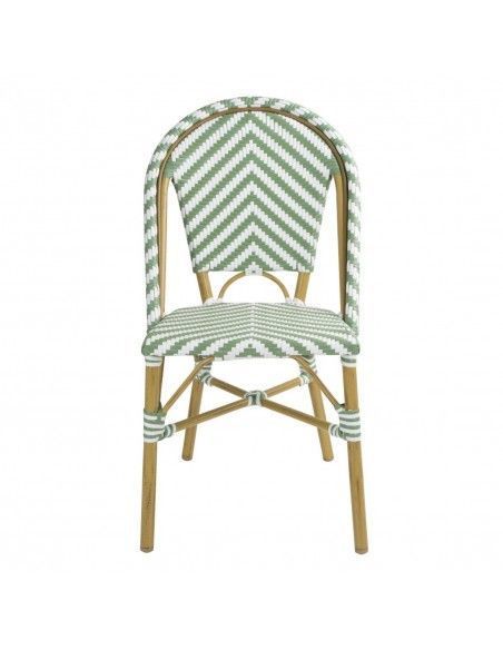 Chaises style parisien en polyrotin PE Bolero vert clair (lot de 2)