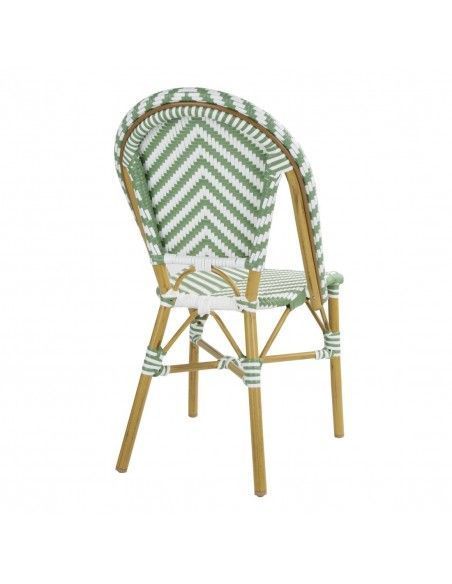 Chaises style parisien en polyrotin PE Bolero vert clair (lot de 2)