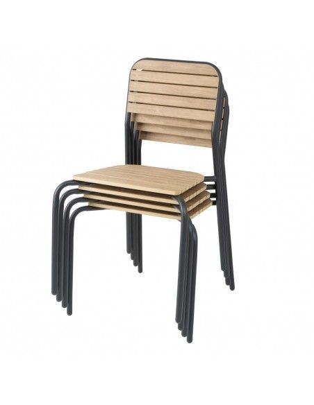 Chaises d'extérieur effet bois Bolero Santorini (lot de 4)