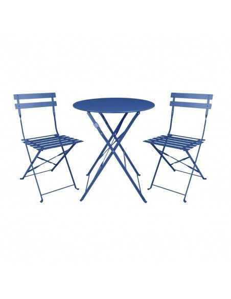 Chaises de terrasse pliantes Bolero Perth bleu marine foncé (lot de 2)