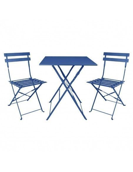 Chaises de terrasse pliantes Bolero Perth bleu marine foncé (lot de 2)