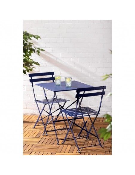 Chaises de terrasse pliantes Bolero Perth bleu marine foncé (lot de 2)
