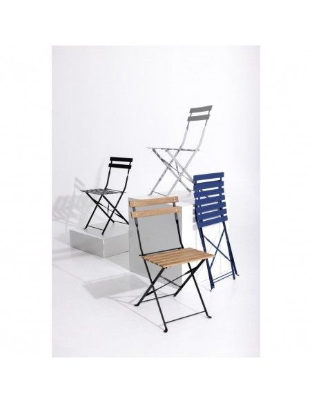 Chaises de terrasse pliantes Bolero Perth bleu marine foncé (lot de 2)