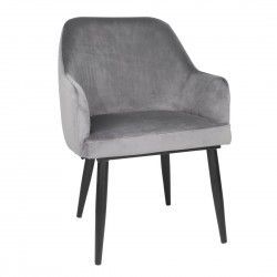 Chaises en velours Bolero Lia grises (lot de 2)