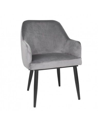 Chaises en velours Bolero Lia grises (lot de 2)