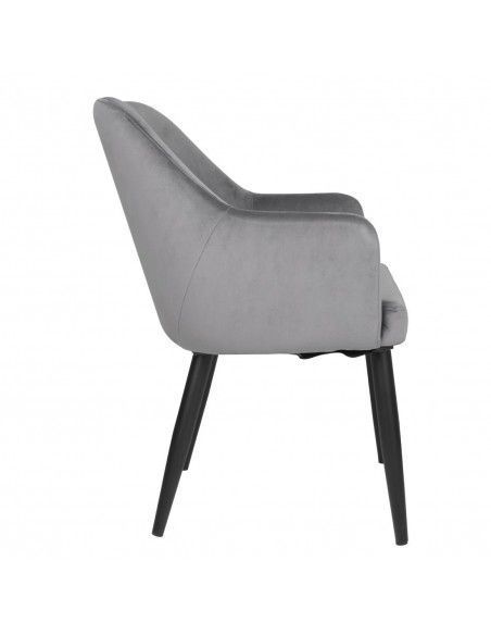 Chaises en velours Bolero Lia grises (lot de 2)