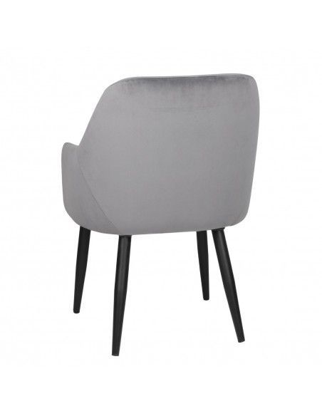 Chaises en velours Bolero Lia grises (lot de 2)