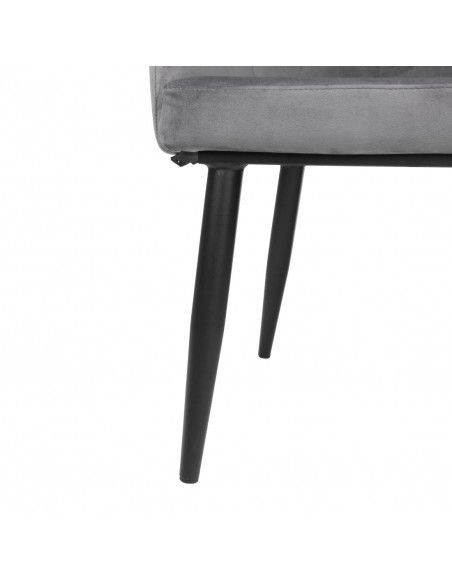 Chaises en velours Bolero Lia grises (lot de 2)