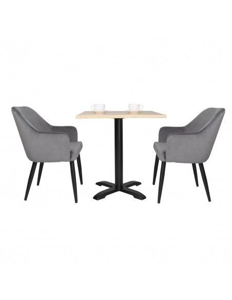 Chaises en velours Bolero Lia grises (lot de 2)