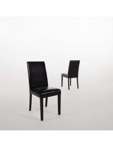 Chaises en simili cuir Bolero noires (Lot de 2)