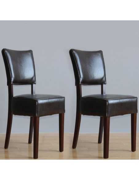 Chaises confortables en simili cuir Bolero marron foncé (Lot de 2)