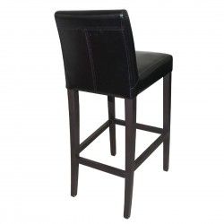 Tabouret de bar haut avec dossier en simili cuir Bolero noir 2