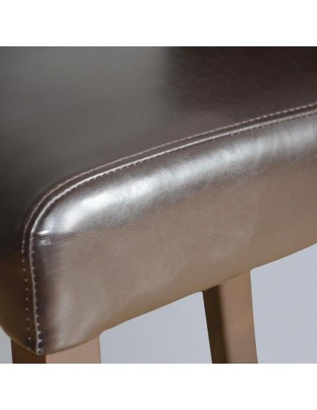 Tabouret de bar haut avec dossier en simili cuir Bolero noir