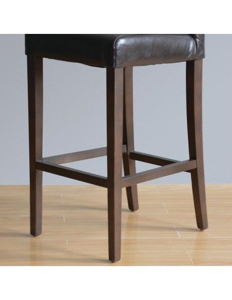 Tabouret de bar haut avec dossier en simili cuir Bolero noir