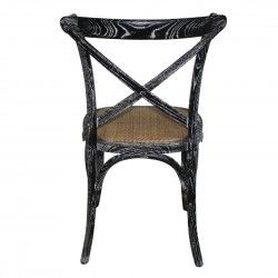 Chaises en bois patiné avec dossier croisé Bolero noires (lot de 2) 2