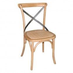 Chaises en bois patiné avec dossier croisé Bolero naturel (Lot de 2)