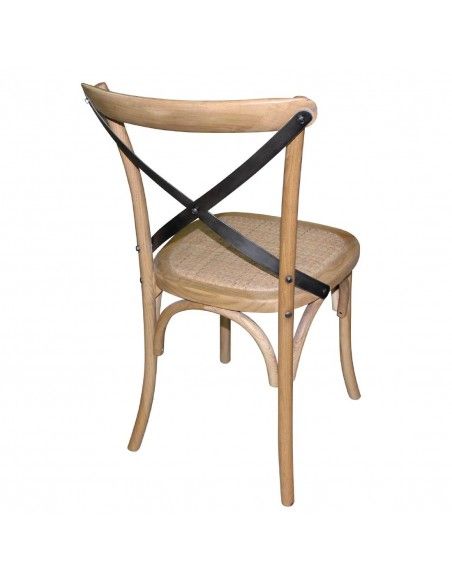 Chaises en bois patiné avec dossier croisé Bolero naturel (Lot de 2)
