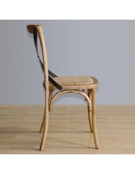 Chaises en bois patiné avec dossier croisé Bolero naturel (Lot de 2)
