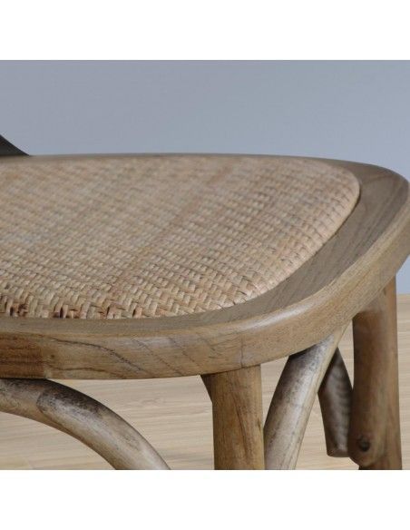 Chaises en bois patiné avec dossier croisé Bolero naturel (Lot de 2)
