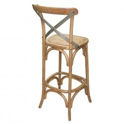 Tabouret de bar en bois avec dossier croisé Bolero métal 2