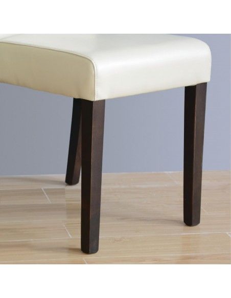 Chaises en simili cuir Bolero crème (Lot de 2)