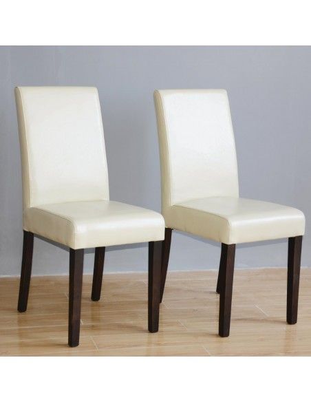 Chaises en simili cuir Bolero crème (Lot de 2)